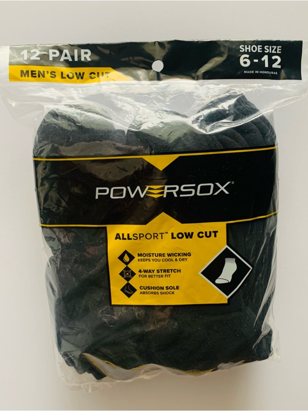 Powersox Allsport Low Cut Men’s Socks Size: 6-12 Qty. 12